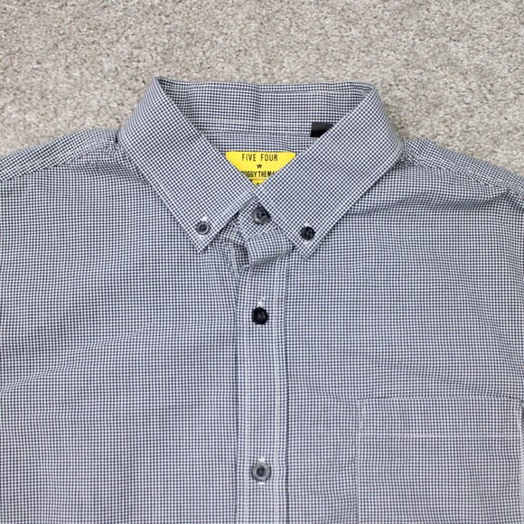 Five Four Poggy The Man Shirt Mens Medium Black/White 100% Cotton Long Sleeve - Picture 6 of 14